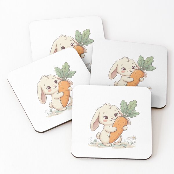 Item preview, ​Cute Little Bunny Holding a Big Carrot Illustration designed and sold by Artgirldhanya.