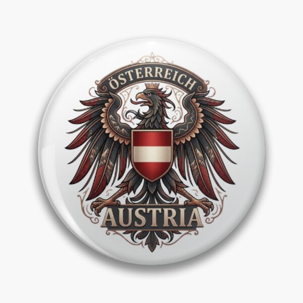 Item preview, Ornate Austrian Eagle Crest – Vintage Österreich Heraldic Coat of Arms designed and sold by RaresS.