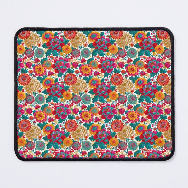Item preview, Large Scale Vibrant Peony And Chrysanthemum Floral Pattern designed and sold by igraphixart.