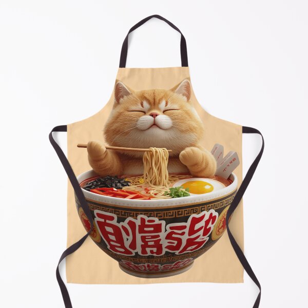 Item preview, Cute Chubby Cat Eating Ramen Noodles designed and sold by     NovaCraft.