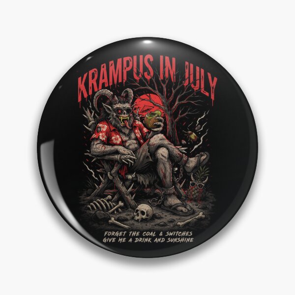 Artikelvorschau, Krampus im Juli – Lustiges Sommer-Shirt mit düsterem Horror-Weihnachtsmotiv, Gothic-Krampus-Geschenk V1 entworfen und verkauft von DarylWelsh2024.