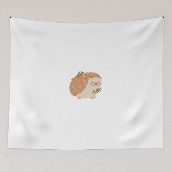 Artikelvorschau, Cute Hedgehog With Leaves Illustration entworfen und verkauft von DailyDoodlesBySumbul.