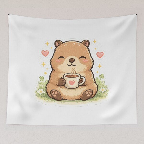 Item preview, Cute Capybara Relax Chill Coffee Time designed and sold by ShreeNavGraha.