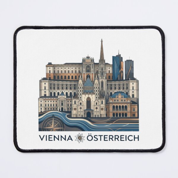 Item preview, Stylized Vienna Cityscape – Minimalist Skyline of Vienna, Österreich designed and sold by RaresS.