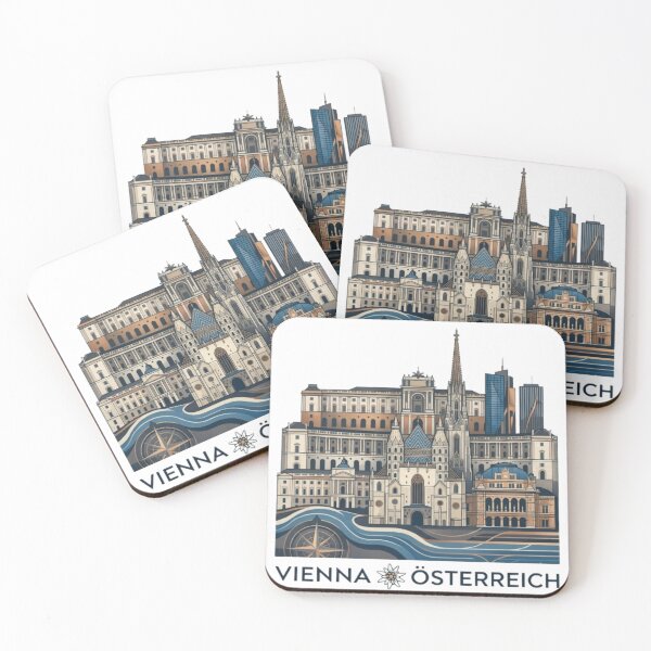Item preview, Stylized Vienna Cityscape – Minimalist Skyline of Vienna, Österreich designed and sold by RaresS.