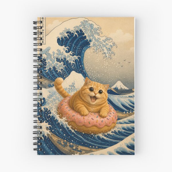 Item preview, Funny Chonky Ginger Tabby Great Wave Dreamscape designed and sold by Mindworx21.