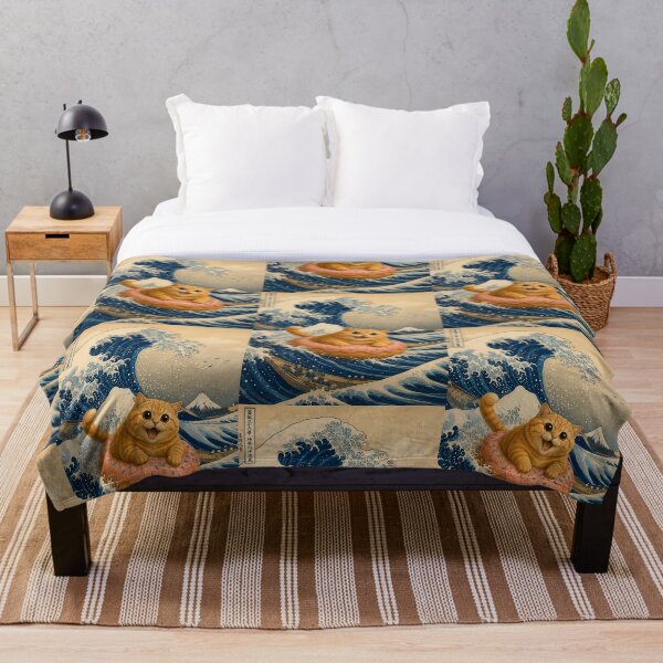 Item preview, Funny Chonky Ginger Tabby Great Wave Dreamscape designed and sold by Mindworx21.