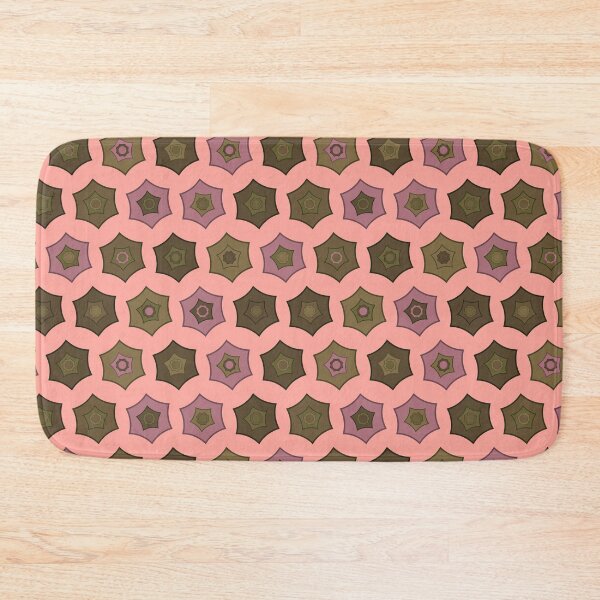 Item preview, Portland Moody Olive and Mauve Starburst Pattern designed and sold by Patterns 1920.