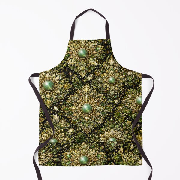 Item preview, Green and gold Gemstone Mandala Pattern Series  designed and sold by ElexisND.