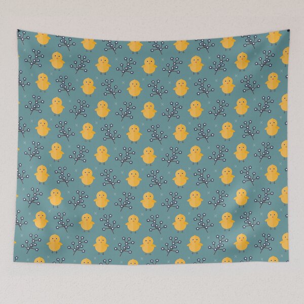 Item preview, Baby chickens on blue designed and sold by reneesillus.