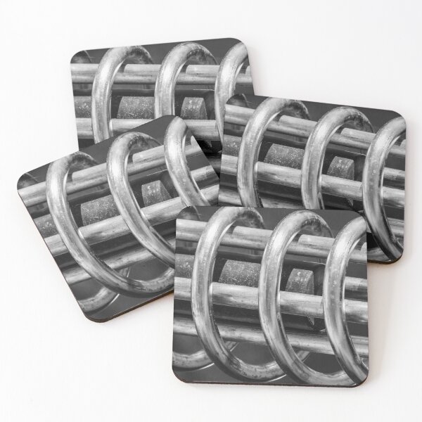 Item preview, Close-Up Metal Coil Springs and Rods Industrial Texture in Black and White Abstract Pattern designed and sold by Nmallia.