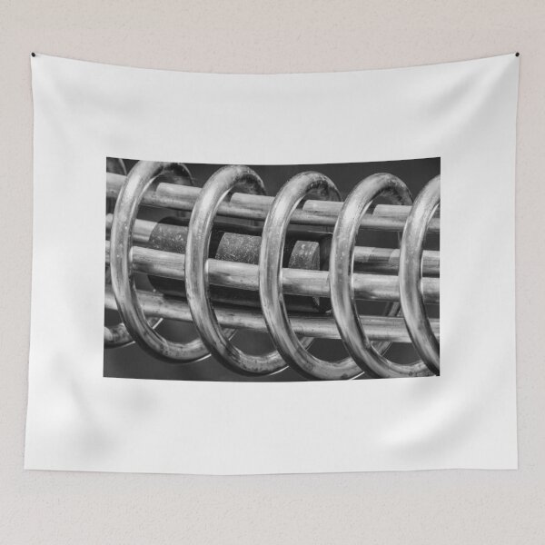 Item preview, Close-Up Metal Coil Springs and Rods Industrial Texture in Black and White Abstract Pattern designed and sold by Nmallia.