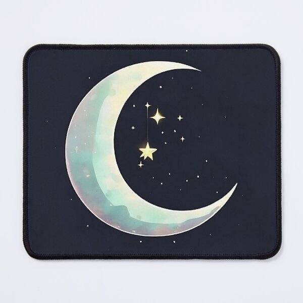 Item preview, Lunar Magic: Astronaut on Pastel Crescent Moon wit designed and sold by Mercella-Inc.