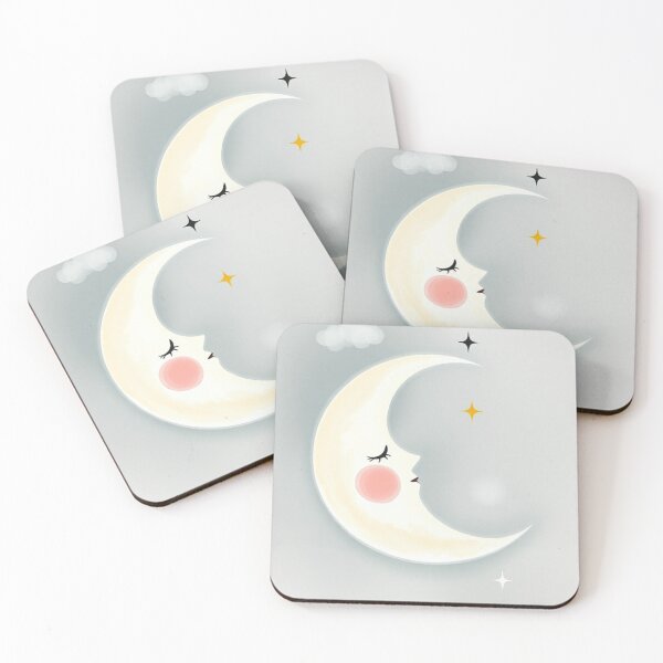 Item preview, Cute Sleeping Crescent Moon Nursery Decor designed and sold by Vida e Arte.