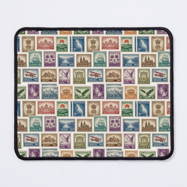 Item preview, Vintage International Postage Stamps Pattern designed and sold by Pioneer Spirit Market.