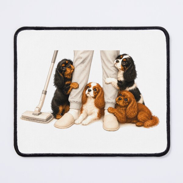 Item preview, Funny Cavalier King Charles Spaniel Cleanup Crew | Blenheim, Black and Tan, Tricolor & Ruby Dogs designed and sold by SakuraWaStyle.