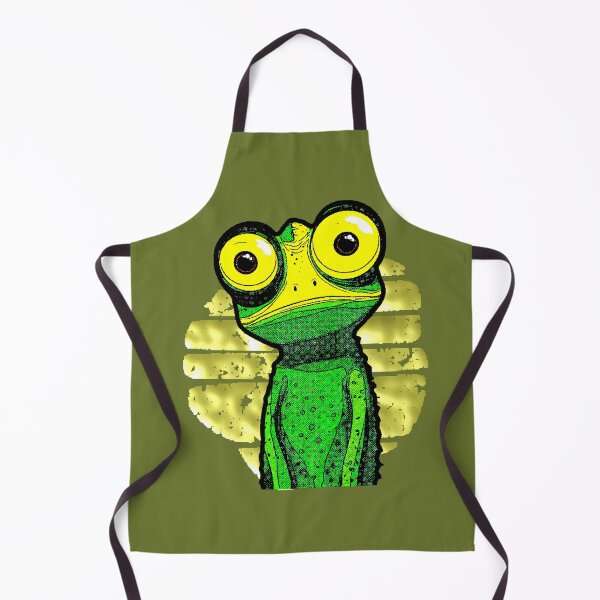 Item preview, Kawaii Chameleon with Big Yellow Eyes, Retro Comic Book Style, Green designed and sold by AstronautMerch.