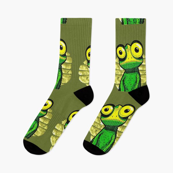 Item preview, Kawaii Chameleon with Big Yellow Eyes, Retro Comic Book Style, Green designed and sold by AstronautMerch.