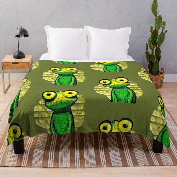Item preview, Kawaii Chameleon with Big Yellow Eyes, Retro Comic Book Style, Green designed and sold by AstronautMerch.