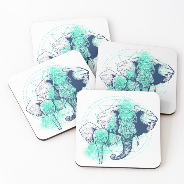 Item preview, Sacred Geometry Elephant Mother and Baby Vector T-Shirt Design designed and sold by BrewChef.