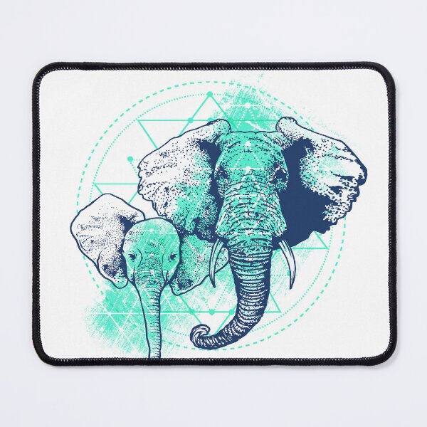 Item preview, Sacred Geometry Elephant Mother and Baby Vector T-Shirt Design designed and sold by BrewChef.