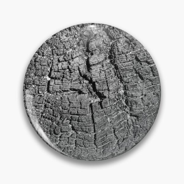 Item preview, Weathered Tree Ring Manhole Cover in Metal Grid Pavement, Black and White Texture Close-Up designed and sold by Nmallia.