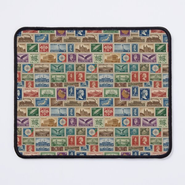 Item preview, Vintage International Postage Stamps Collage designed and sold by Pioneer Spirit Market.