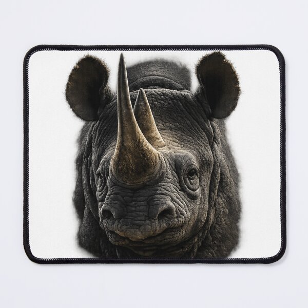 Item preview, Black Rhino Face  | Hyper Realistic Rhino Head Graphic Design for T-Shirt Print designed and sold by ArhaanFashions.