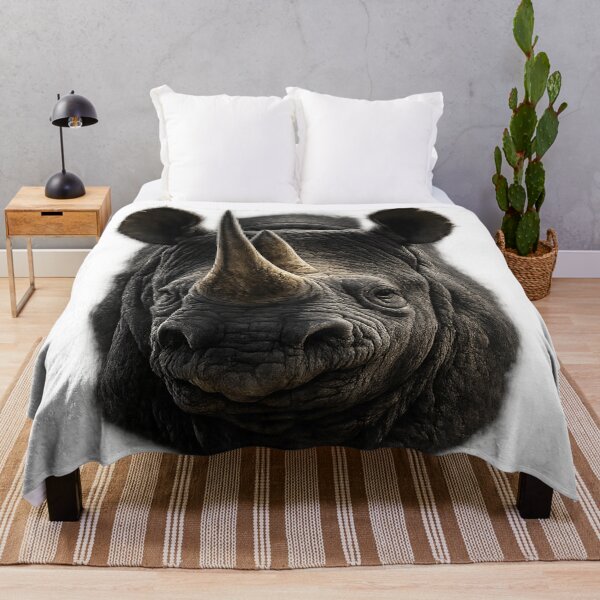 Item preview, Black Rhino Face  | Hyper Realistic Rhino Head Graphic Design for T-Shirt Print designed and sold by ArhaanFashions.