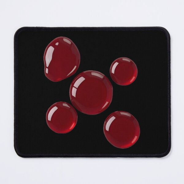 Item preview, Five Blood Drops in Circular – Photorealistic Red Liquid Design designed and sold by EmeraldeaArt.