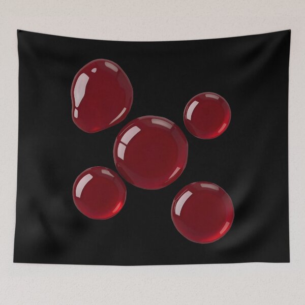 Item preview, Five Blood Drops in Circular – Photorealistic Red Liquid Design designed and sold by EmeraldeaArt.