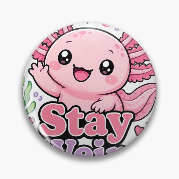 Item preview, Stay Weird Cute Axolotl Funny Vintage Badge Sticker designed and sold by RedRubyBubble.