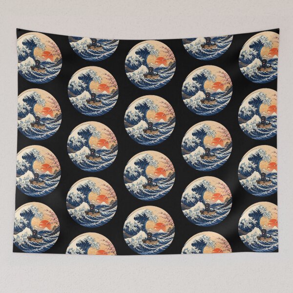 Item preview, Funny Black Labrador Captain Japanese Kanagawa Wave Japan Boat Mom Dad Kids designed and sold by FurryHavenPH.
