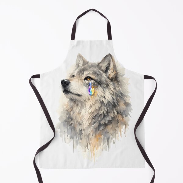 Item preview, Emotional Rainbow Tear Wolf | Watercolor Majestic Crying Wolf Art designed and sold by AbderraimArt.