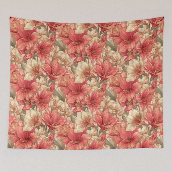 Item preview, Cute Amaryllis Flower - Hawaiian Flower Pattern   - Housewarming Gifts designed and sold by RoyalStarsPatts.