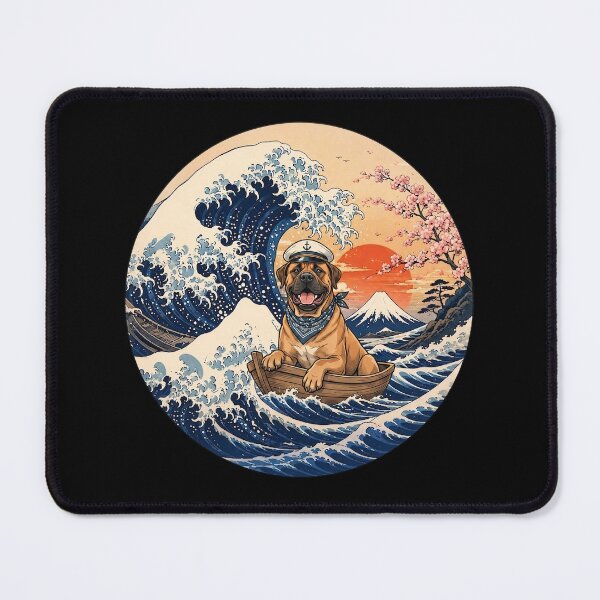 Item preview, Funny Boerboel Captain Japanese Kanagawa Wave Japan Boat Mom Dad Kids designed and sold by FurryHavenPH.
