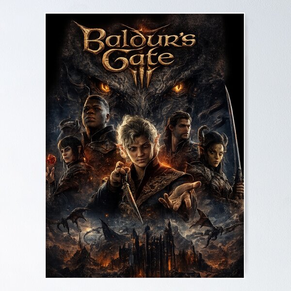 Item preview, Baldur's Gate 3 Epic Fantasy RPG Gaming Poster | BG3 Fan Art Design designed and sold by NBT-NOVA.