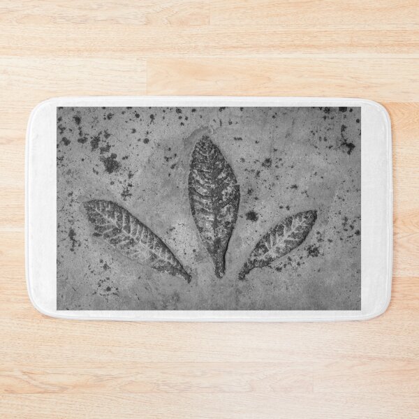 Item preview, Three Leaf Imprints In Weathered Concrete Texture, Monochrome Botanical Pattern designed and sold by Nmallia.