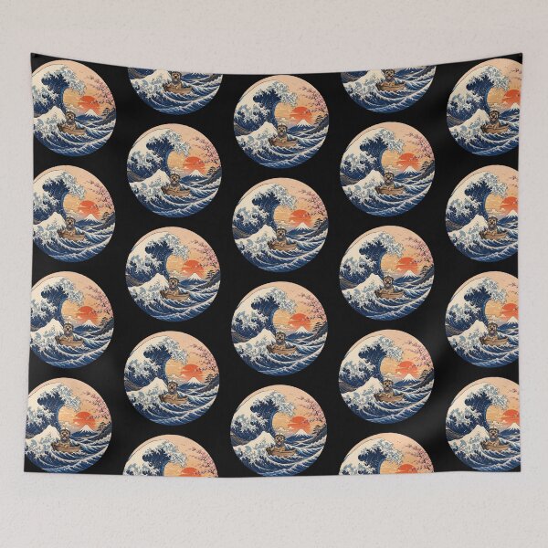 Item preview, Funny Border Terrier Captain Japanese Kanagawa Wave Japan Boat Mom Dad Kids designed and sold by FurryHavenPH.