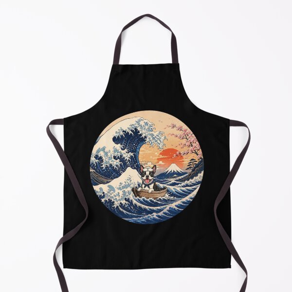 Item preview, Funny Boston Terrier Captain Japanese Kanagawa Wave Japan Boat Mom Dad Kids designed and sold by FurryHavenPH.
