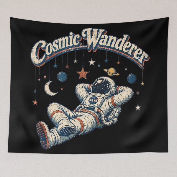 Item preview, Retro Futuristic 70s Astronaut Cosmic Wanderer designed and sold by Lee Hiller Designs.
