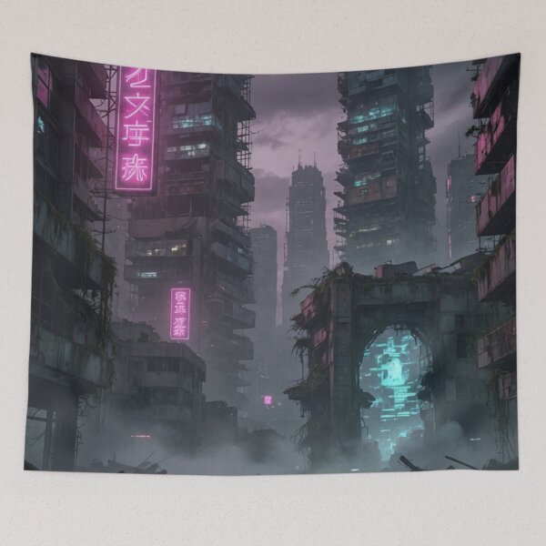 Item preview, Cyberpunk Dystopian Ruined City Street designed and sold by Pioneer Spirit Market.