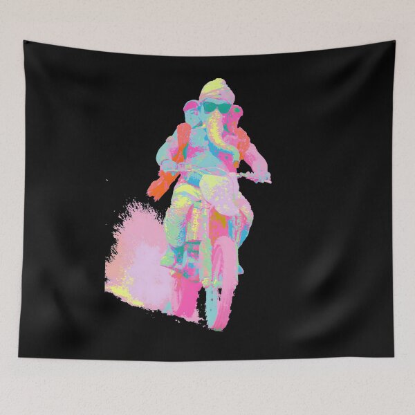 Item preview, Ganesha Riding Dirt Bike Motocross Splash Pop Art designed and sold by PANNARUK THAILAND.