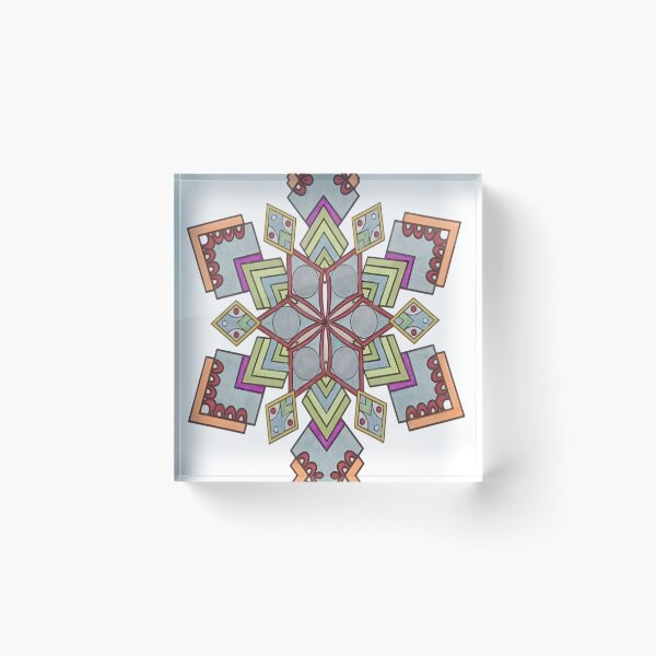 Item preview, Colorful Hand Drawn Geometric Star Mandala designed and sold by bmfkfk.