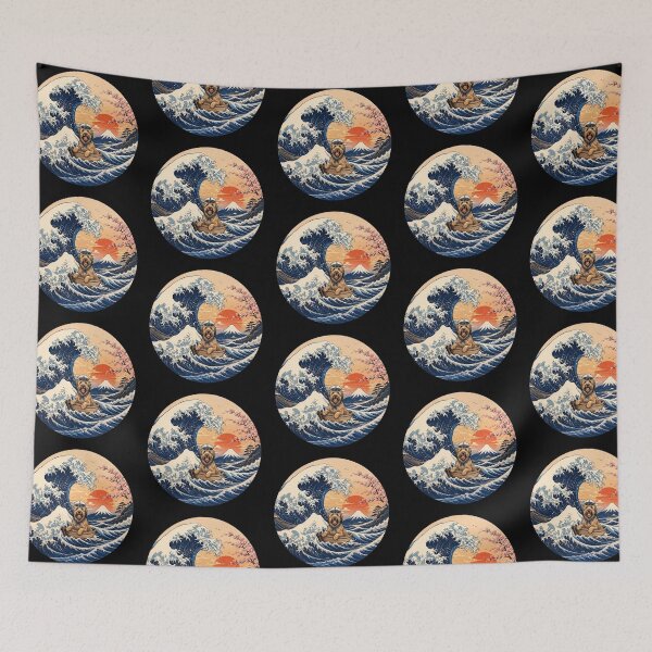 Item preview, Funny Briard Captain Japanese Kanagawa Wave Japan Boat Mom Dad Kids designed and sold by FurryHavenPH.