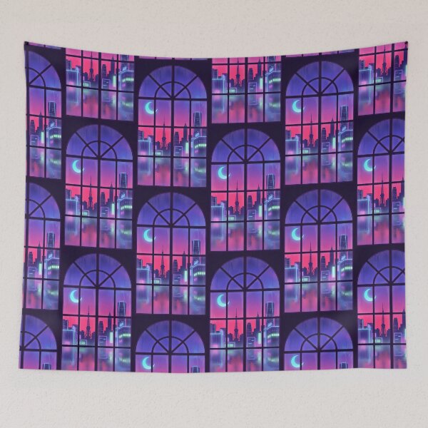 Item preview, Vaporwave Tokyo Skyline Window View designed and sold by Itsheartshop.