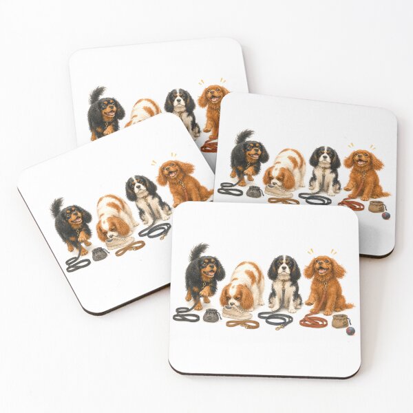 Item preview, Walk Time! Cavalier King Charles Spaniel Adventure Pack | All Four Cavalier Colors designed and sold by SakuraWaStyle.