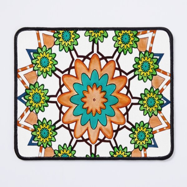 Item preview, Vibrant Hand Drawn Floral Star Mandala designed and sold by bmfkfk.