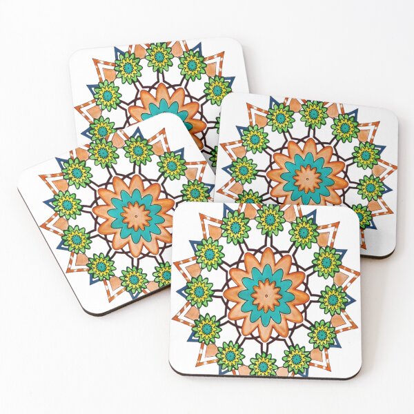 Item preview, Vibrant Hand Drawn Floral Star Mandala designed and sold by bmfkfk.