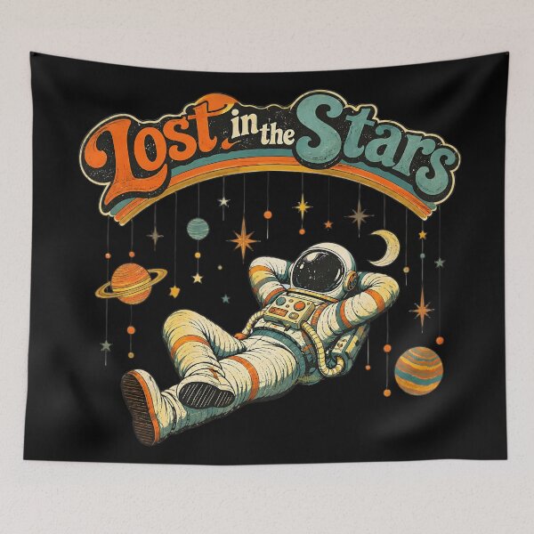 Item preview, Retro Futuristic Astronaut Lost in the Stars designed and sold by Lee Hiller Designs.